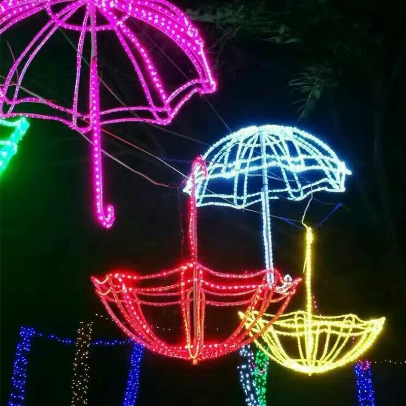 Christmas theme Lantern Festival street decoration outdoor decoration lighting diode umbrella theme