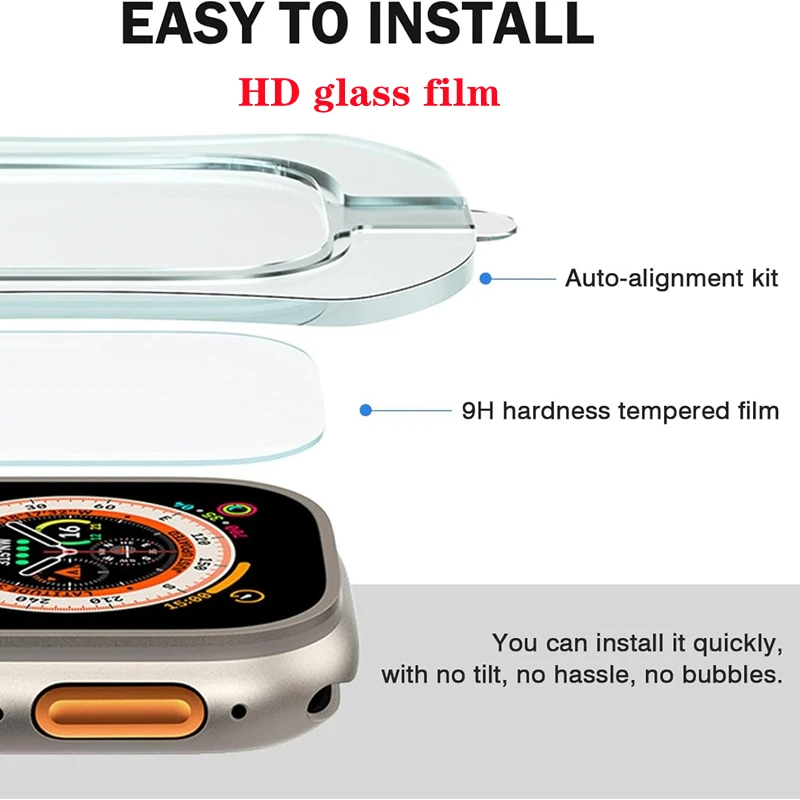 زجاج مقسى لساعة أبل الترا 1 2 3 49 ملم واقي شاشة الخصوصية IWatch Ultra 49 ملم ثانية تركيب طبقة رقيقة واقية