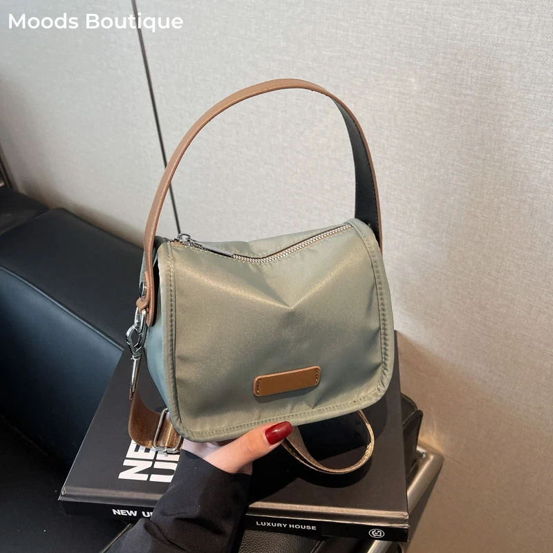 

Waterproof Lightweight Small Cross Body Bags For Women Nylon Fabric Solid Color Mini Shoulder Bags Dual Straps Fashion Handbags