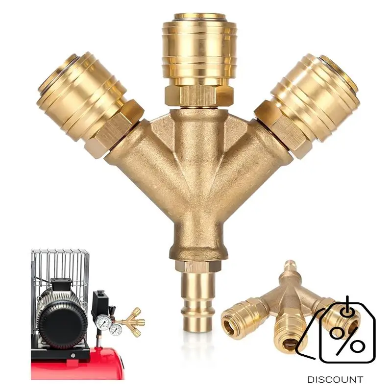 BAAG-distributeur d'air comprimé Triple avec raccords, distributeur à coupleur rapide pour tuyau d'air NW 7.2 1/4AG