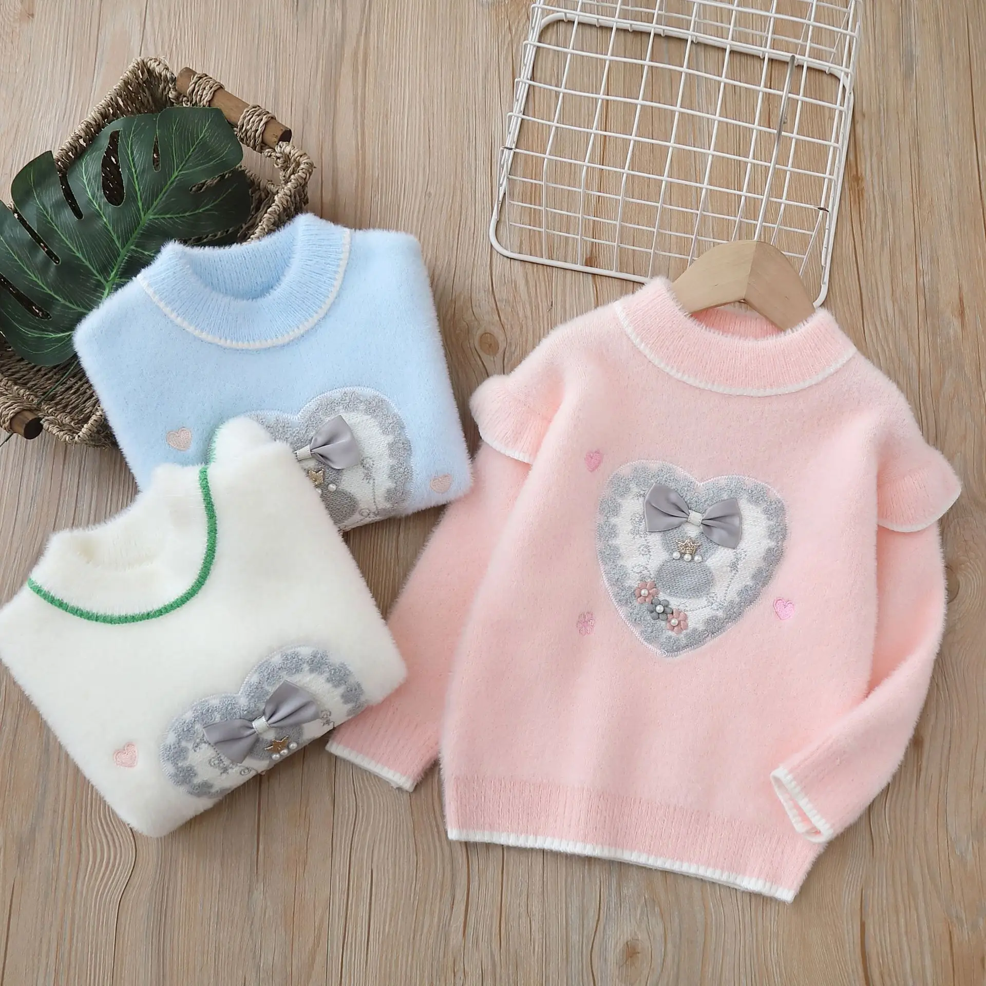 Girls Knitted Sweaters Winter 2024 Children Woolen Jersey Sweatshirts Clothes For Baby 1 To 6 Years Outerwear Kids Pullover Tops