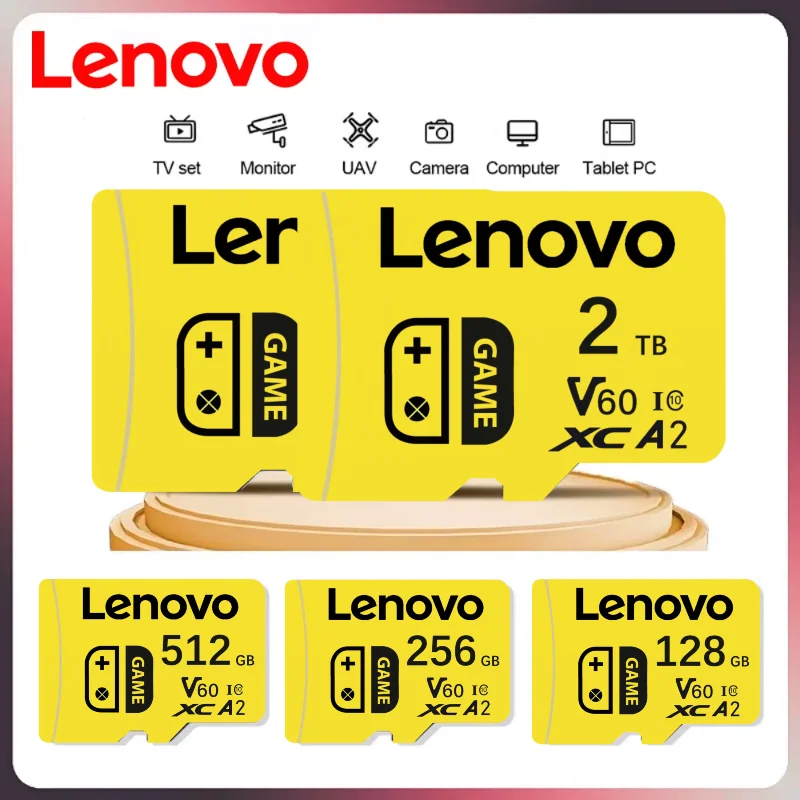 

Карта памяти Lenovo Micro SD 2 ТБ, 1 ТБ, высокоскоростная карта Full HD Video 512 ГБ, мини-SD-карта 256 ГБ, 128 ГБ, 64 ГБ, новейшая для телефона/планшета/ПК