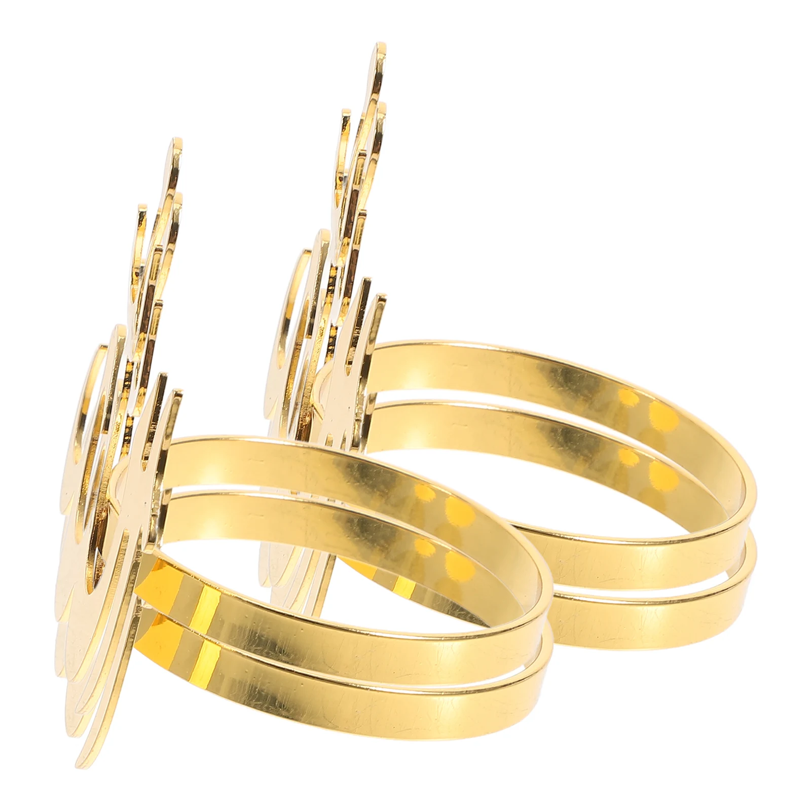 

4PCS Golden Rings Metal Tableware Dinner Party Supplies Banquet Serviette Holder Home Metal Napkin Rings Hotel Decor