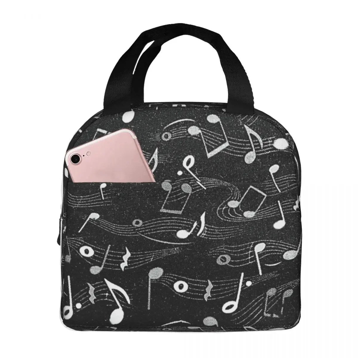 Musical Notes Insulated Lunch Bag Cooler Bag Lunch Container Piano Music Gift Large Tote Lunch Box Food Storage Bags Work Travel