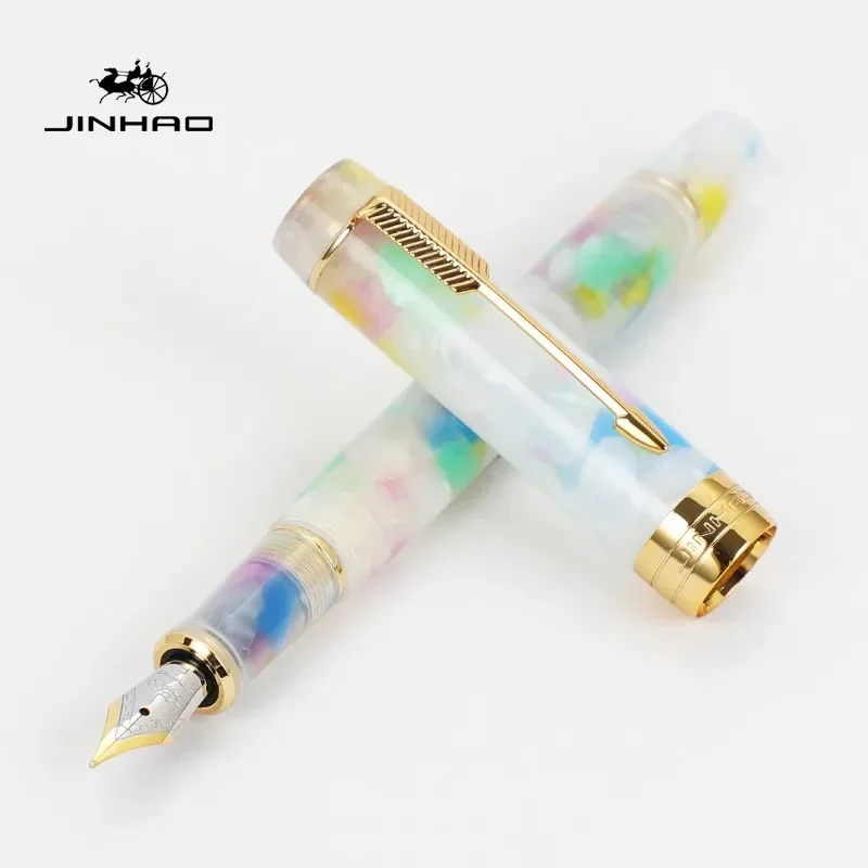 Imagem -05 - Multicolor Mini Caneta-tinteiro Resina Canetas de Luxo de Madeira Nib Extra Fine Material Escolar Papelaria ef f m 1.0 mm tipo Jinhao100