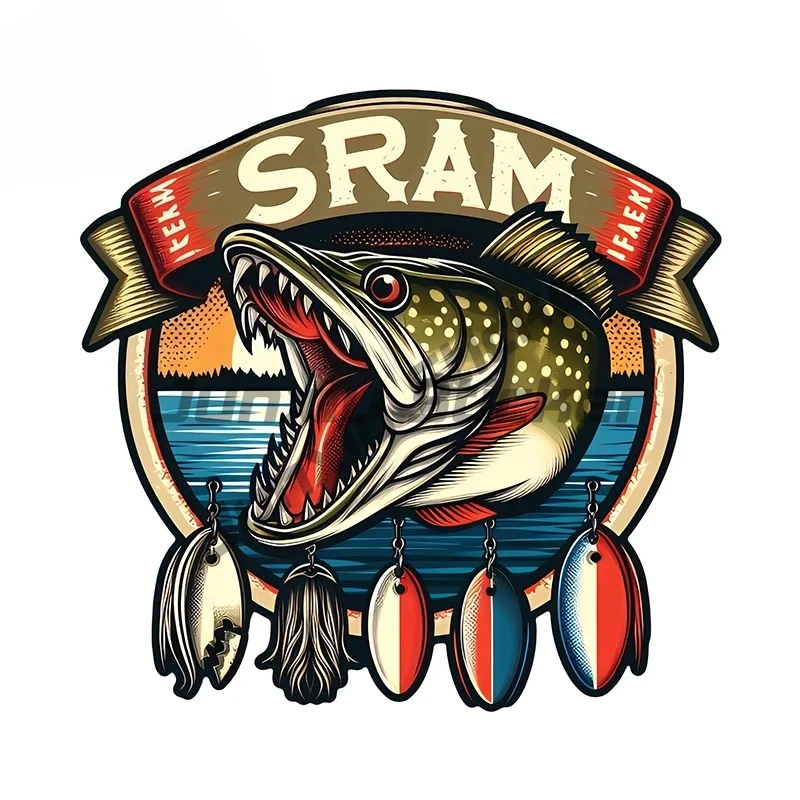 

For Cool Retro Style Fishing Logo Car Stickers Creative Amusing Design Decals Waterproof Scratch-Proof Car Goods