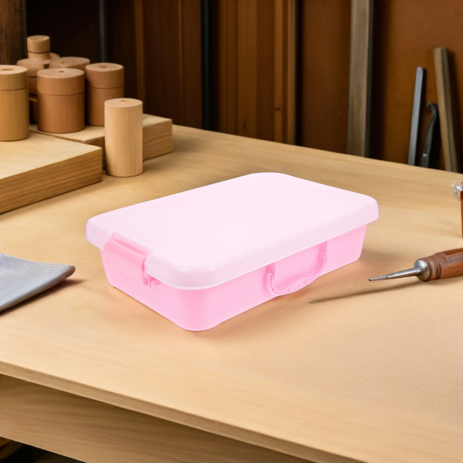 Toddler Sand Boxes with Lid Portable Plastic Tray for Kids Sensory Play Beach Toys Set Craft Storage Organizer