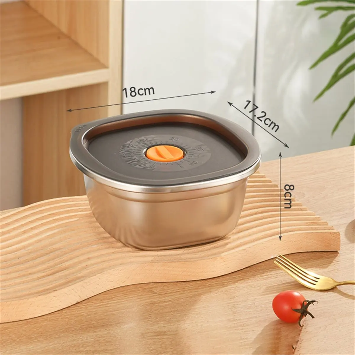 50oz Stainless Steel Salad Bowl with Leakproof Lid & Dressing Cup - Ideal for Meal Prep & Lunch