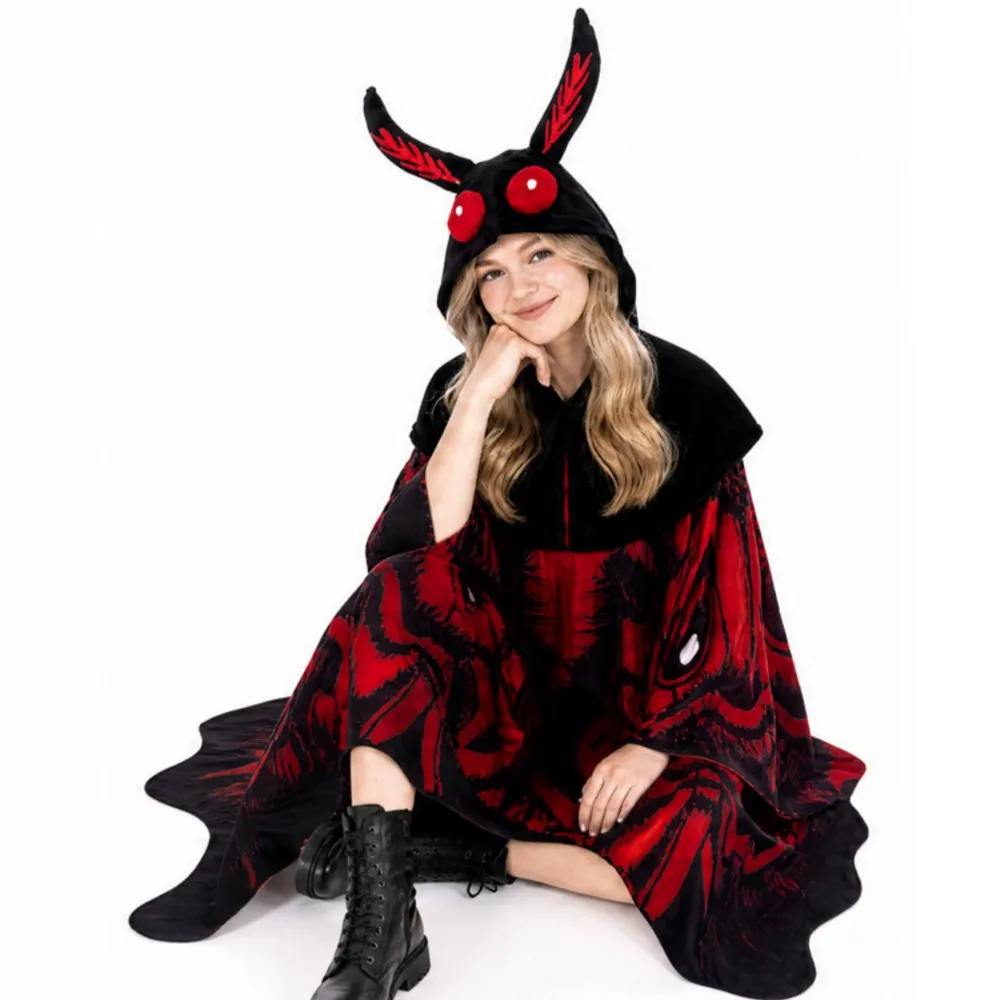 Moth Bat Cosplay Costume Hooded Cloak Stage Performance Clothes Roleplay Uniform Outfits Halloween Carnival Party Women Adult view 2