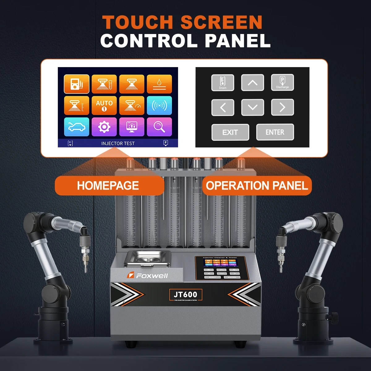 2025 FOXWELL JT600 GDI بيزو حاقن الوقود الأنظف 6-اسطوانة EFI FEI الأنظف اختبار المقاومة بالموجات فوق الصوتية اختبار التنظيف للسيارة #6