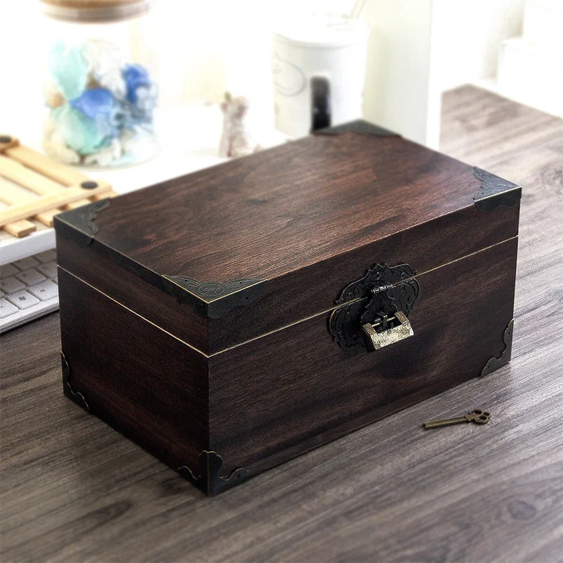 

Vintage Box with Lock Camphor Wood Password Wooden Box Wooden Box Storage Wooden Solid Wood Storage Box Bottles