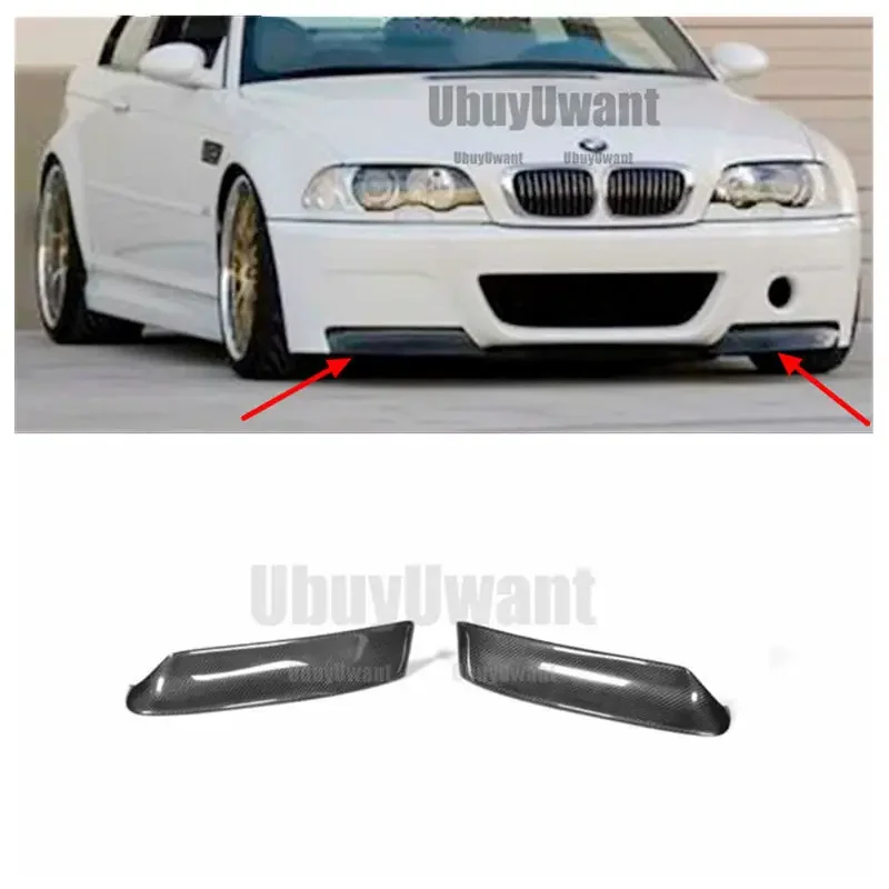 Car Front Bumper Splitters Diffuser Spoiler Splitter Lip Guard Lip For BMW E46 1999-2006 2001 M3 Carbon Fiber CSL Style view 5