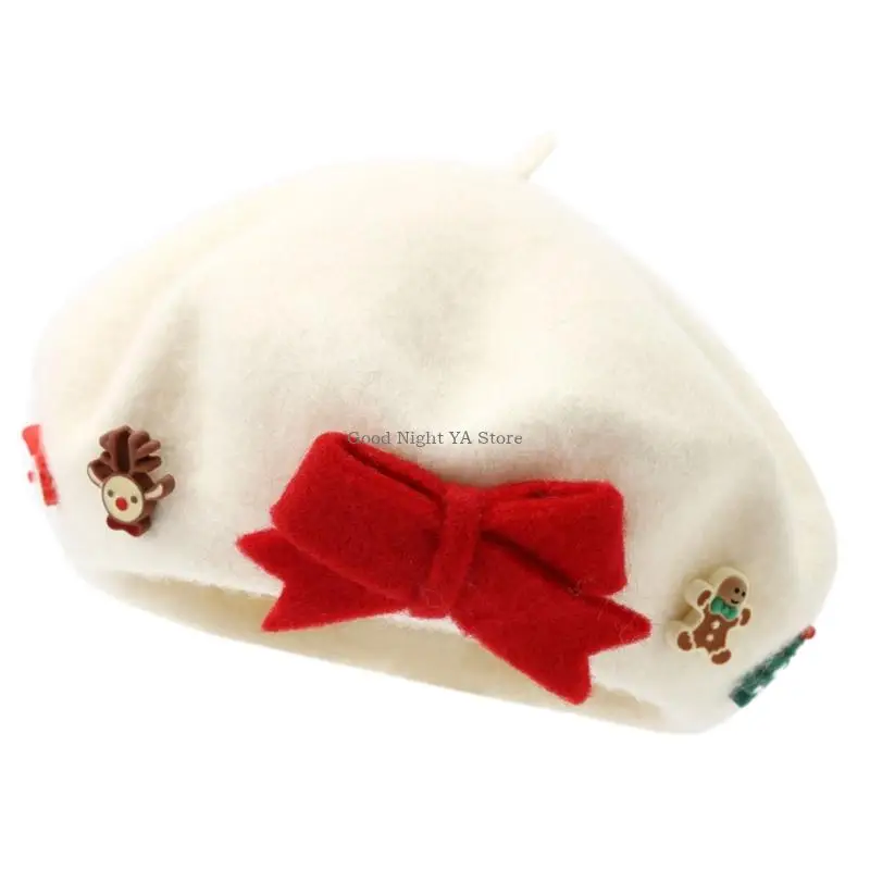 Elegant Christmas Themed Hat Ventilated Polyester Hat For Elegant Ladies Girls Toddlers Delicate Skin