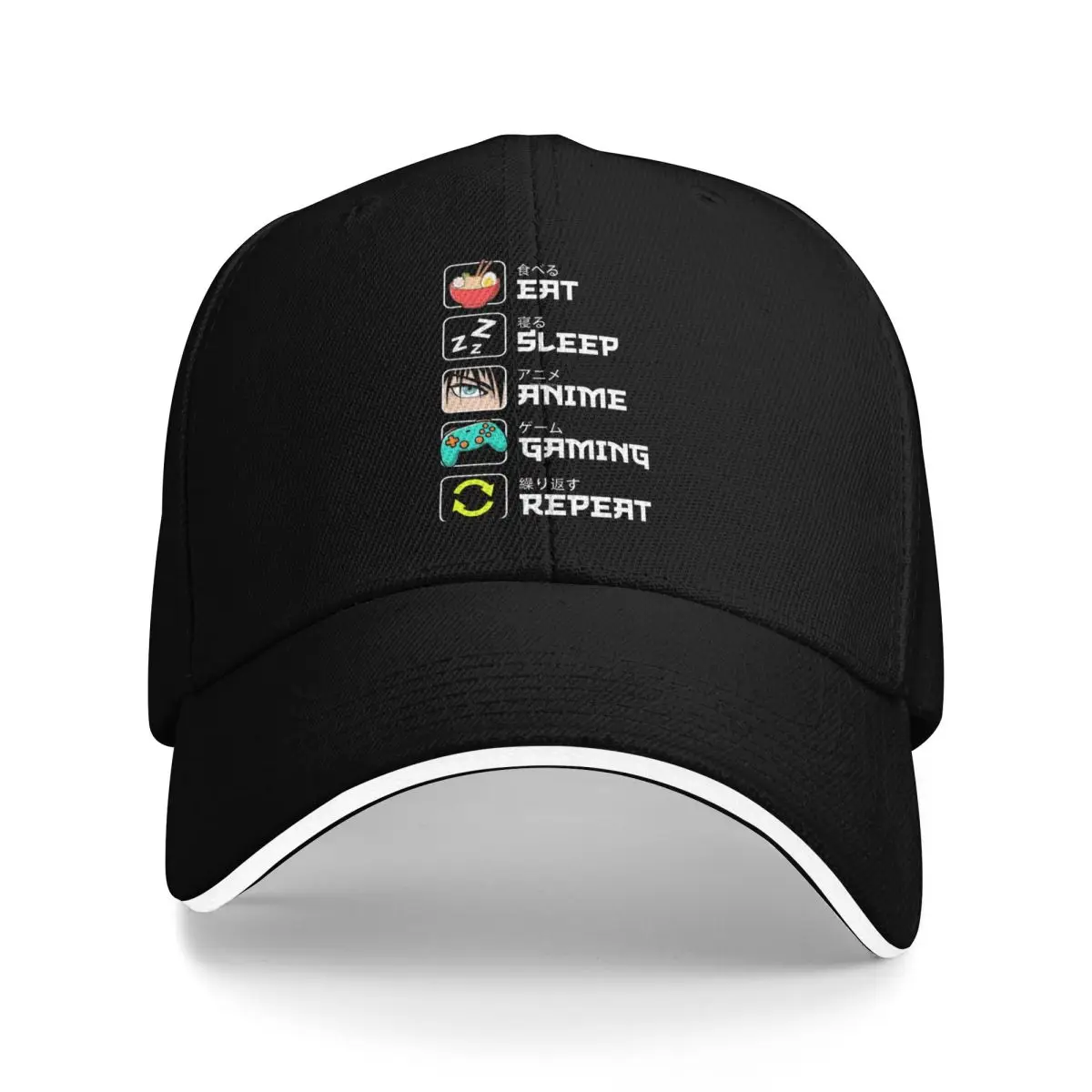 Baseball Caps Eat Sleep Anime Gaming Repeat 2026 Customized Female Male Casual Summer Hats