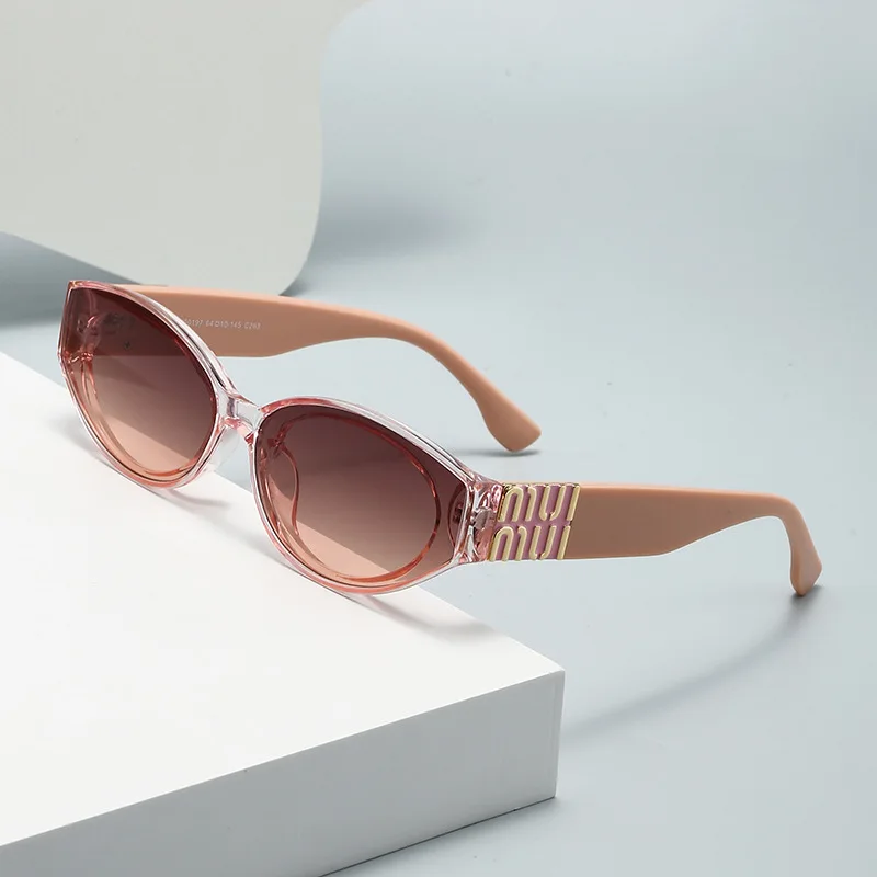 

MUI MUI Elegant Fashionable Sunglasses for Women and Men, Cute Oval Trendy Sunglasses with UV400 Protection