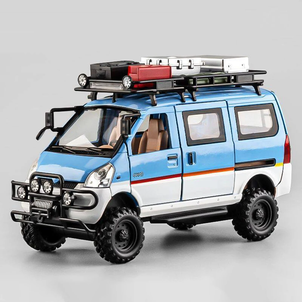 1-24-ウーリンバン三菱デリカ合金ダイキャストカーモデルおもちゃドア開閉可能ゴムタイヤプルバックミニチュア車両友人ギフト