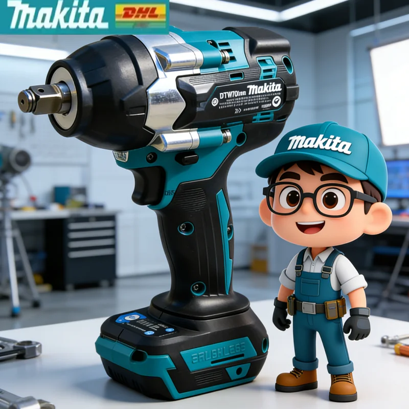 

Original Makita 18V Lithium-Ion Battery,Makita DTW700 Brushless Cordless Impact Wrench High Torque Professional Power Tool