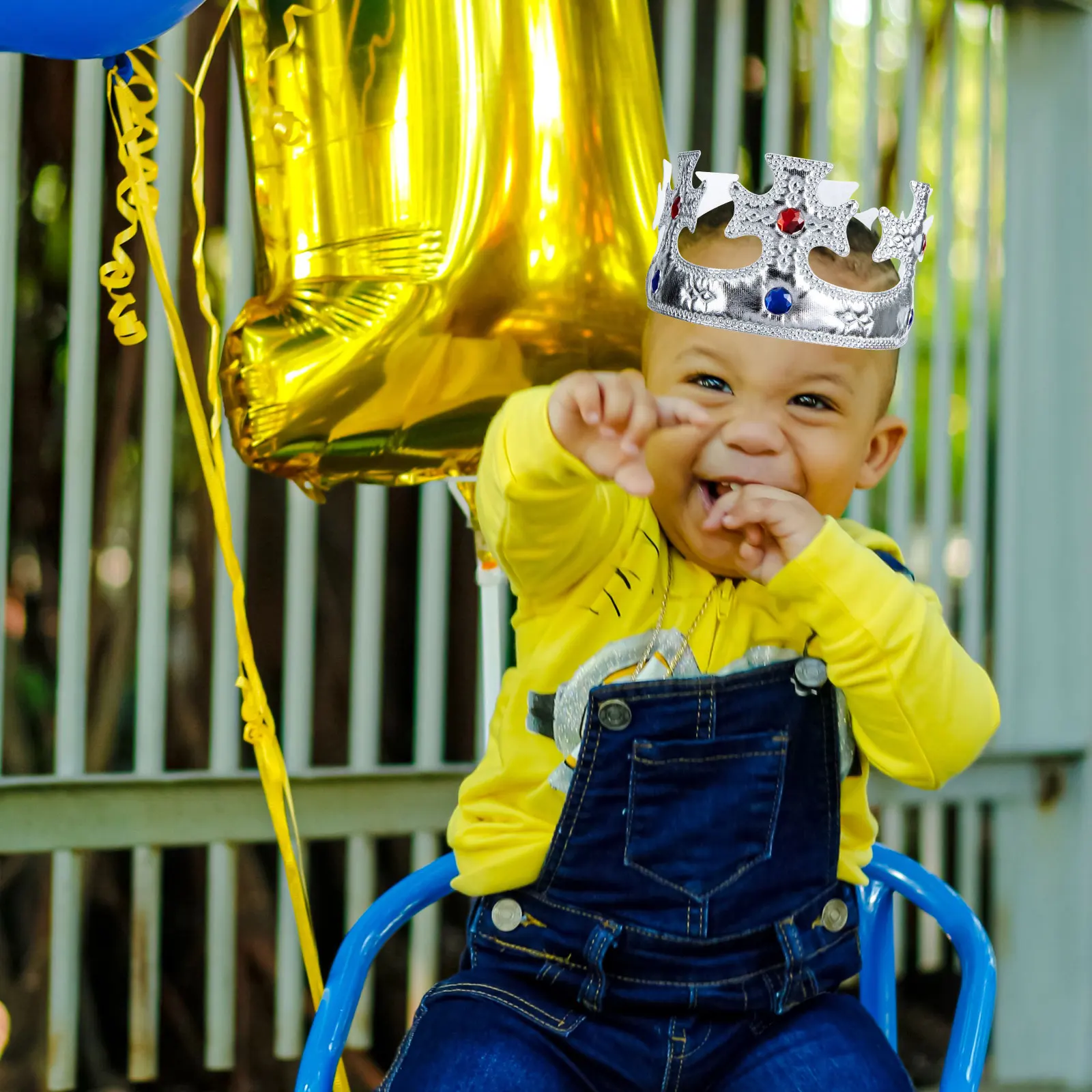 

Kids King Crown Cloth Boys Crown Headdress Party Costume Headgear Birthday Prom Stage Performance Role Crowns for Men