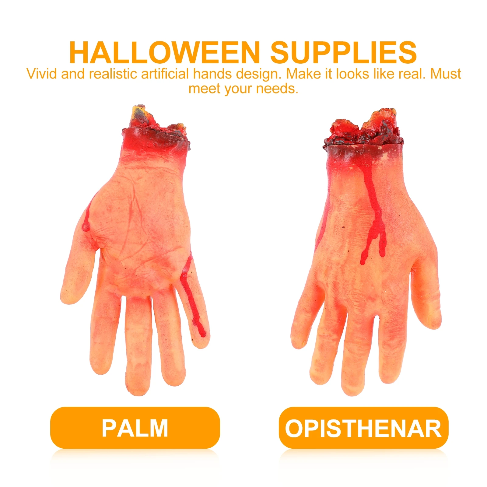 1Pcs Bloody Hand Props Simulated Prosthetic Hands for Halloween Party Supplies Trick Scary Pranks Tools Creative Fake Hand Foot