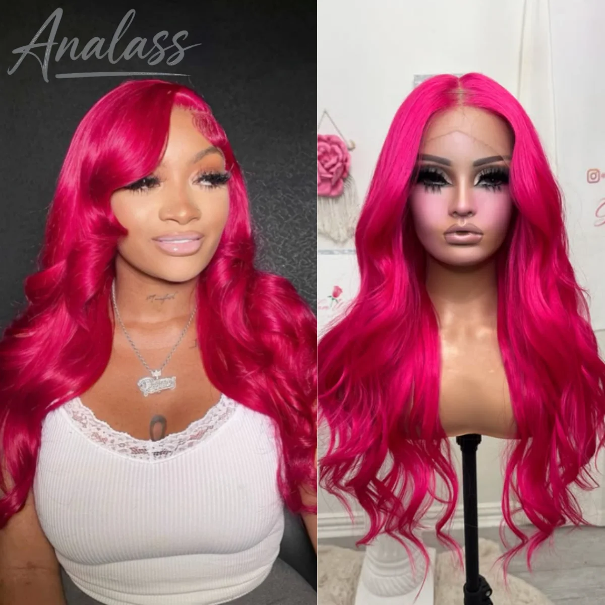 

Синтетический парик 13x4 HD, розовый, длинный, с волнистыми волосами, без клея, с натуральной линией роста, свободная часть, для косплея