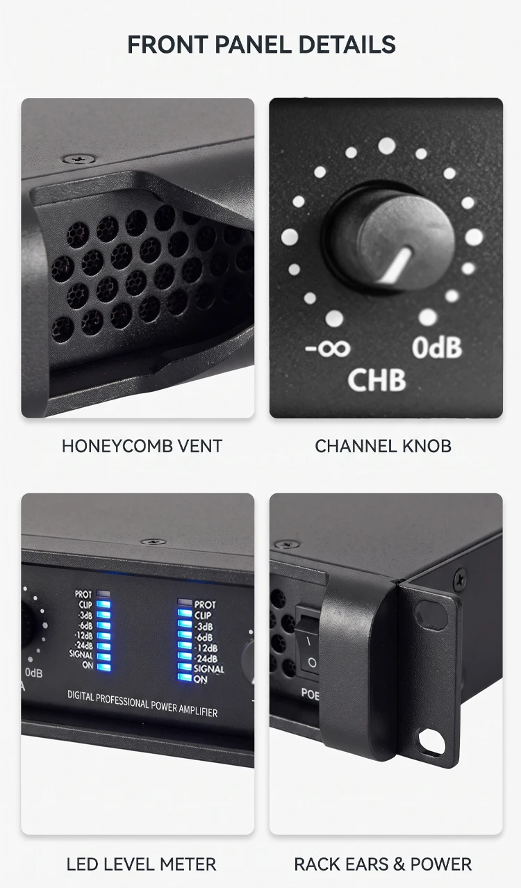 Paulkitson DN208 2-Kanal Professioneller Leistungsverstärker Klasse-D 2Ω 2×1600W Hochleistungsverstärker für Bühnenkonzerte und Live-Lautsprechersysteme – Detail 8
