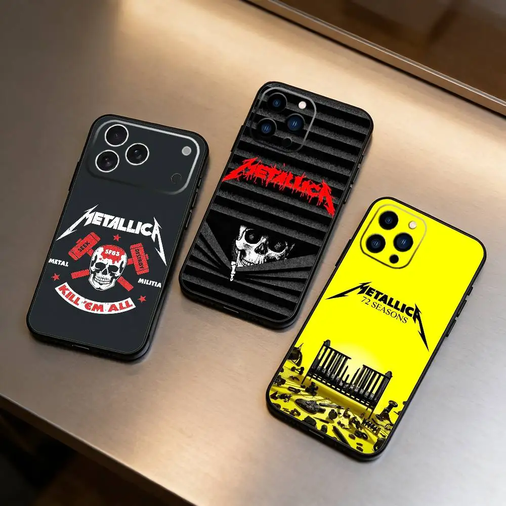 

72 Seasons T-Metallica Phone Case For iPhone 16,15,14,13,12,17,Pro Max,Plus Silicone Black Case
