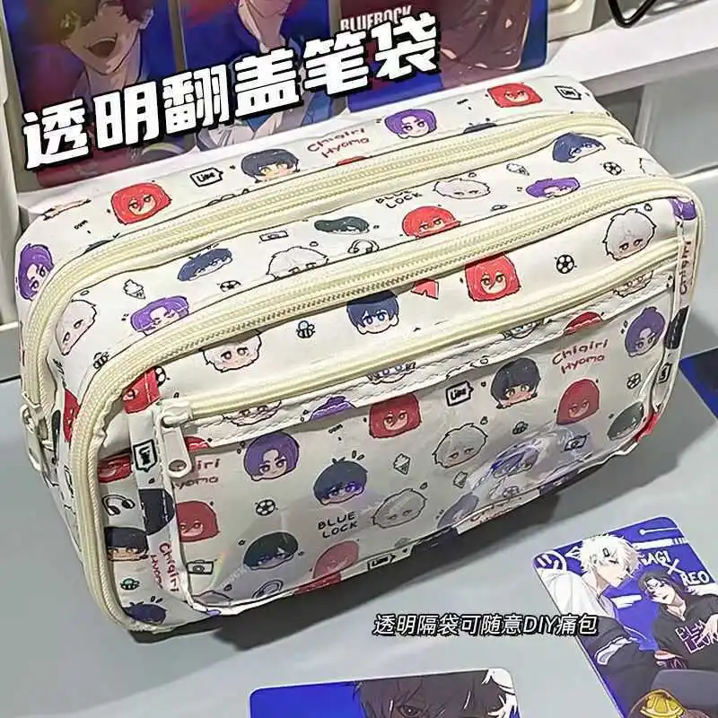 هايكيو!! أنيمي الأجهزة الطرفية طالب القرطاسية حقيبة التخزين الوجه من نوع 9-layer ذات سعة كبيرة حقيبة أقلام رصاص 22*14 سنتيمتر هدية للأطفال #5