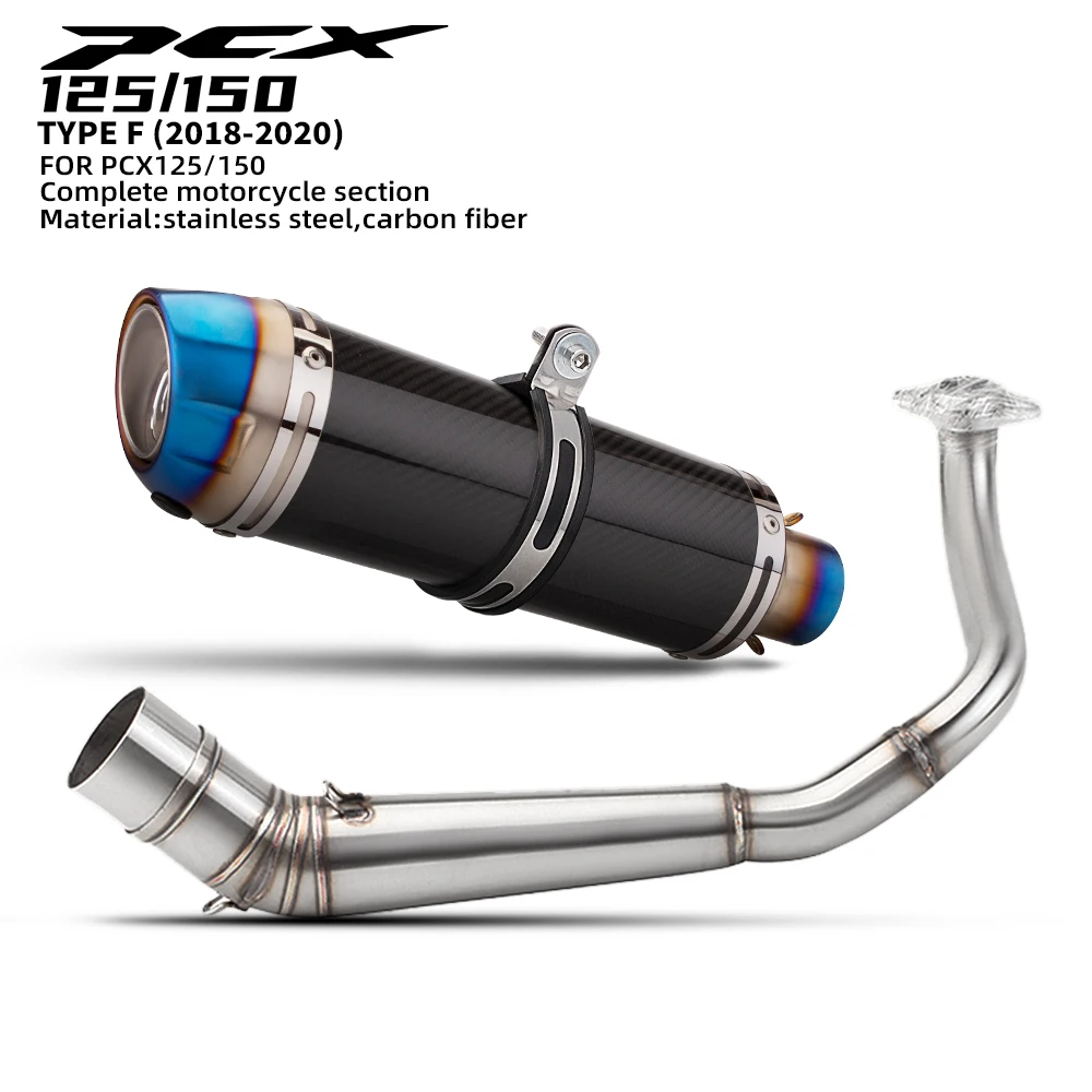 

For PCX125 PCX150 PCX 125 150 2018-2020 Motorcycle Full Exhaust System Slip On Header Pipe Front Pipe Muffler