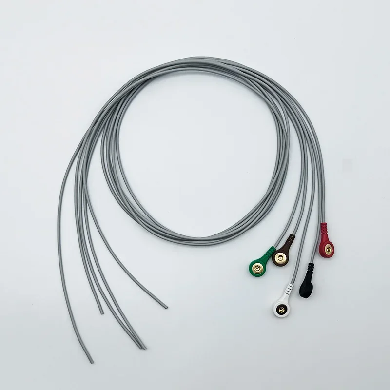 10pcs Laboratory Leadwire ECG Acquisition Line with Shielded Wire Student Laboratory Electrode Pads Connecting Piece ECG Machine