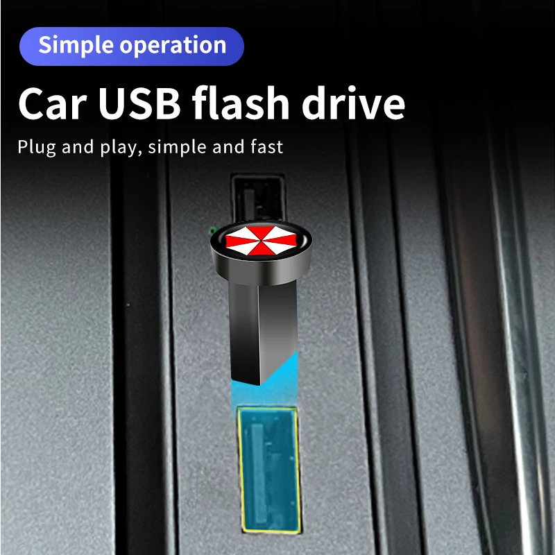 Car USB Flash Drive Mini Portable Storage Memory Drive Pen Drive For Umbrella Corporation Logo Automobiles Car Accessories