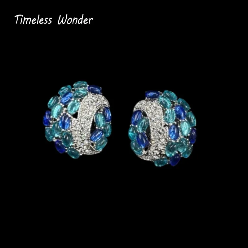 Timeless Wonder Fancy Zircon Geo Glass Floral Brooch Pins for Women Designer Jewelry Runway Top Vintage Gift Rare Mix 5250