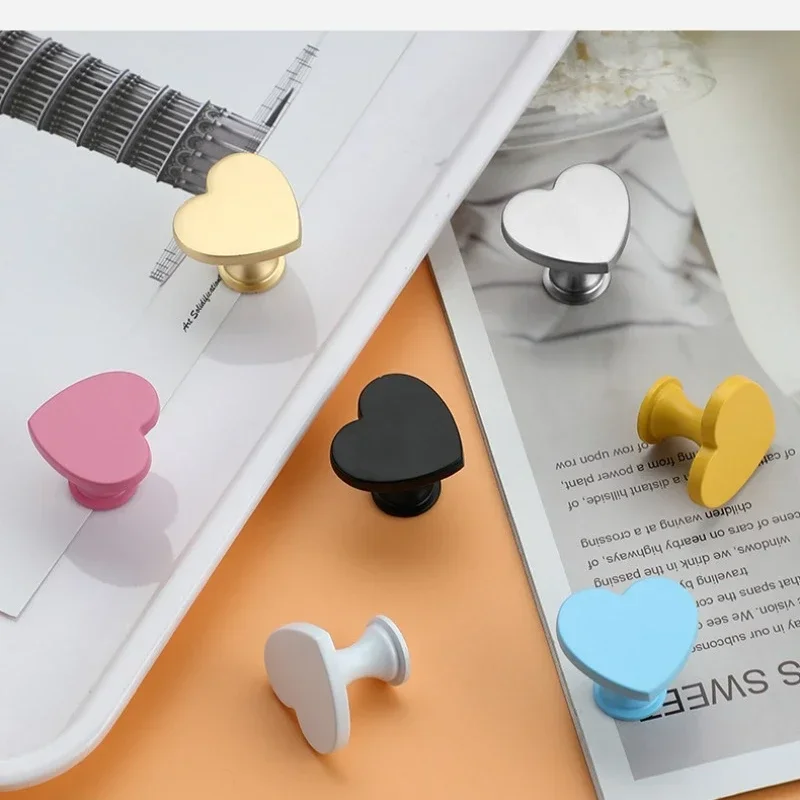 Macaron Color Black and White Children's Room Handle Modern Minimalist Wardrobe Cabinet Pulls Furniture Single Hole Handle