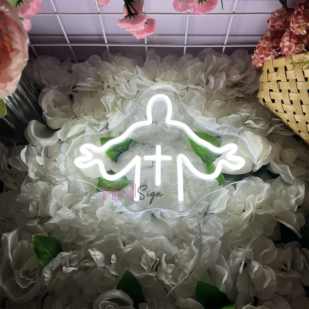 

Неоновая вывеска «Иисус» для декора стен, комнаты, светодиодная подсветка для церкви, спальни, дома, вечеринок, с регулируемой яркостью, подарки на Пасху
