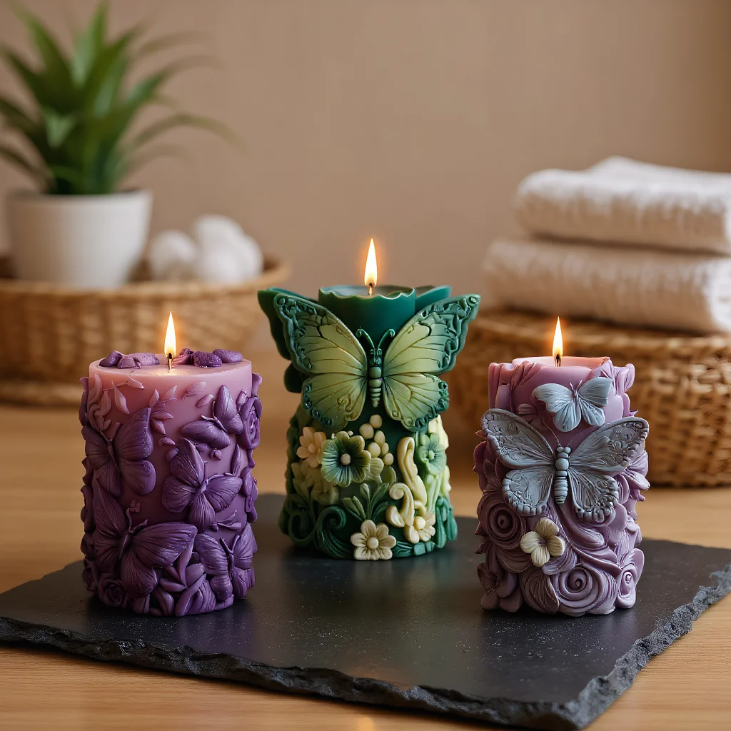 

DIY Butterfly Aroma Candle Silicone Mold Handmade Resin Creative Ornament Home Decor Scent Candles Making Candle Moulds Silicone
