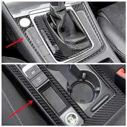 Carbon Fiber Gear Shift Panel Cup Holder Panel Decorative Stickers Trim Strip Cover For Volkswagen Golf 7 Interior Accessories