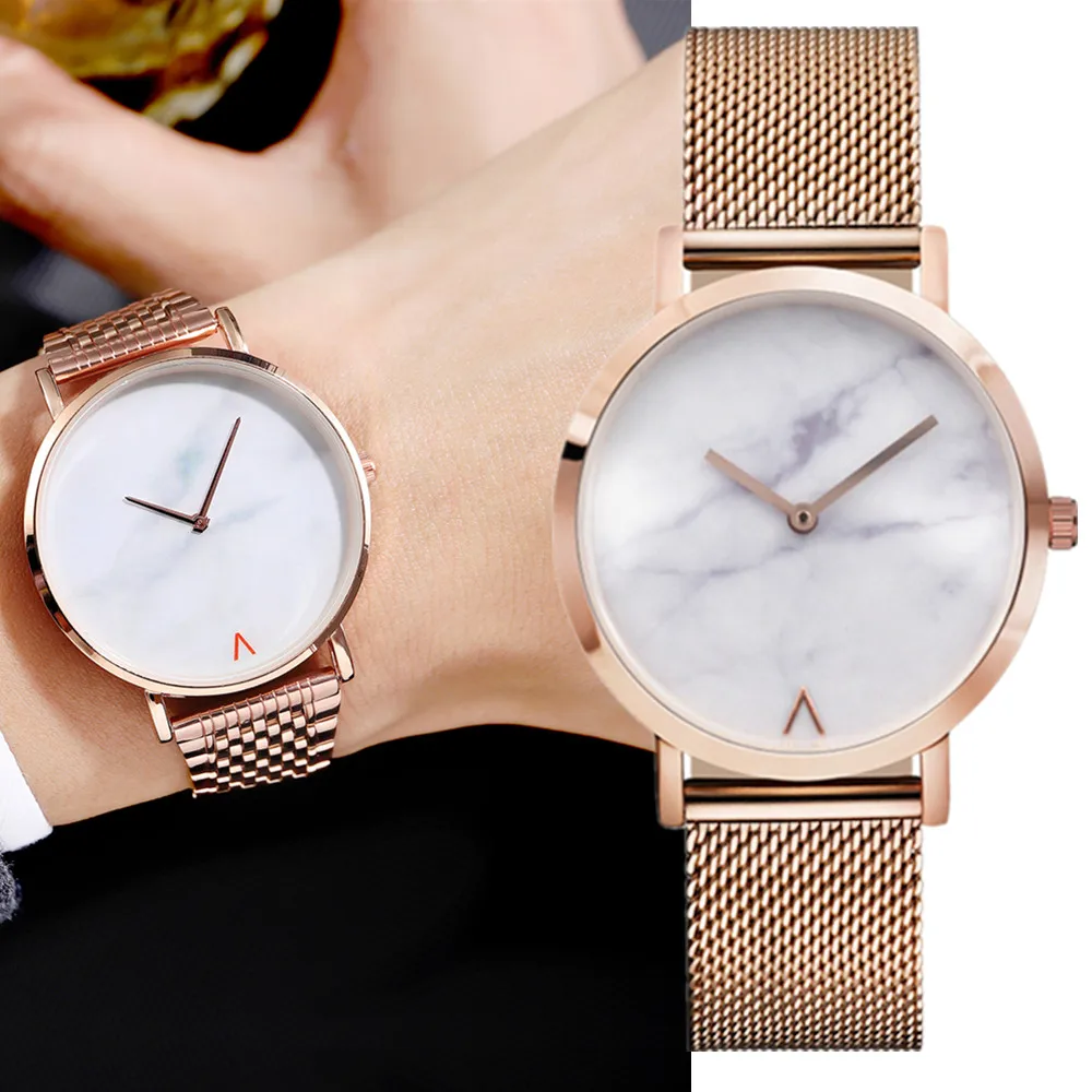 Fashion Women Watches Luxury Rose Gold Ladies Quartz Wrist Watch Simple Elegant Metal Mesh Strap Female Clock relógio feminino