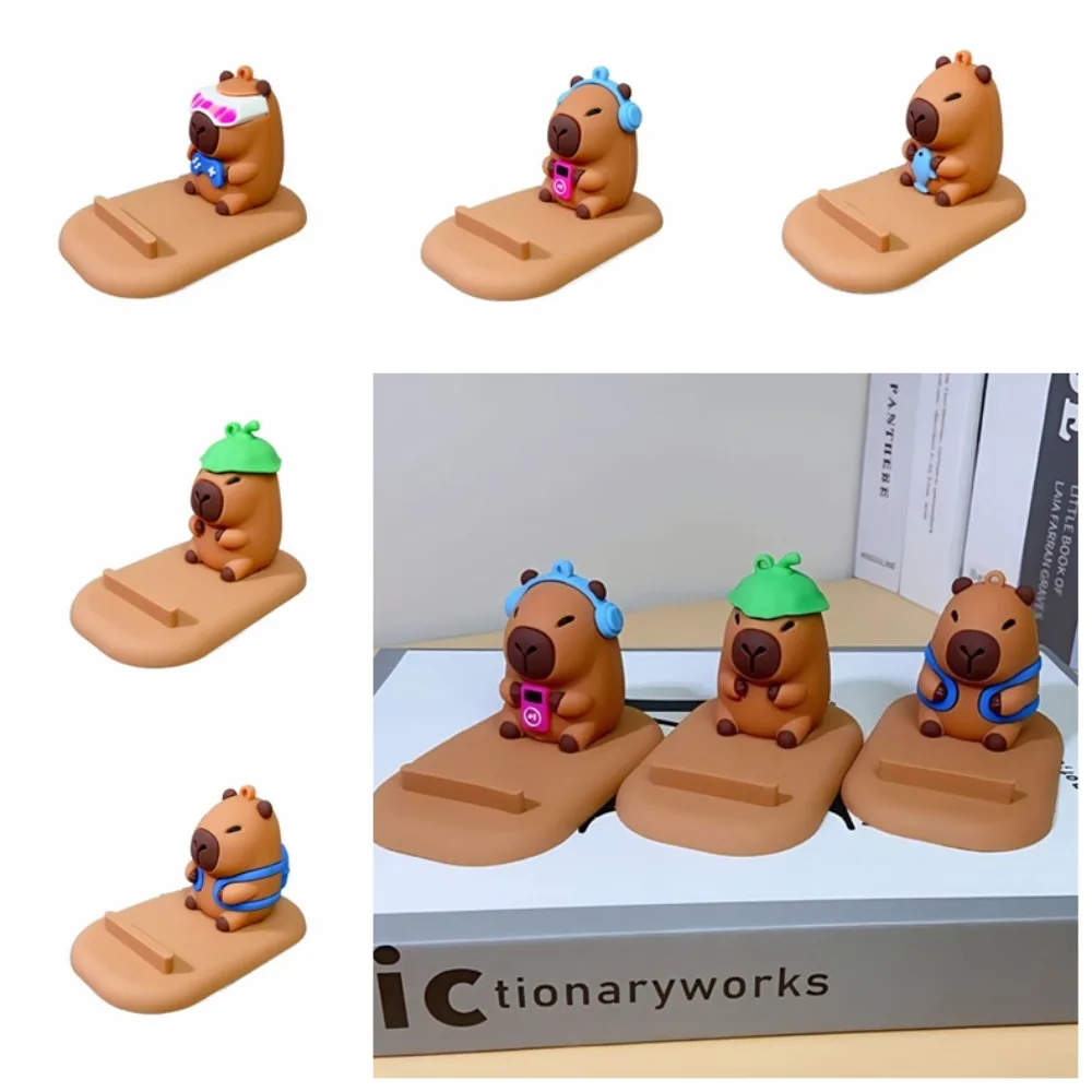 

Turtle Capybara Phone Holder Figure Model Support Capybara Mobile Phone Stand Desk Decor Cartoon Capybara Cell Phone Bracket