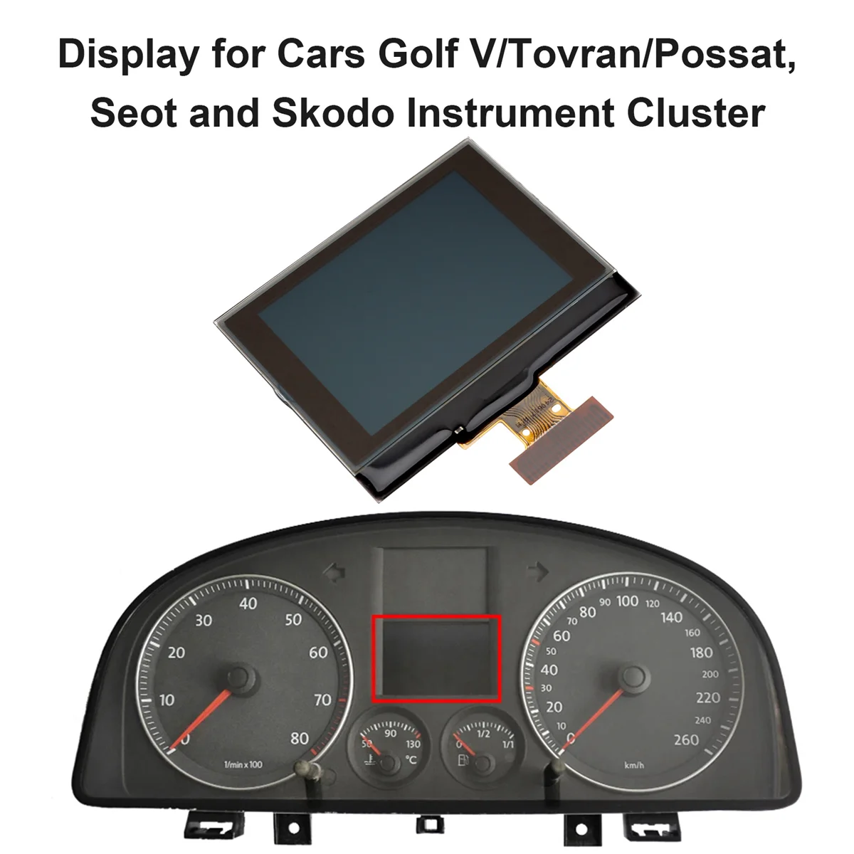 LCD Display for VW Golf V/Touran Passat Seat Skoda Instrument Cluster Display 1TD920862