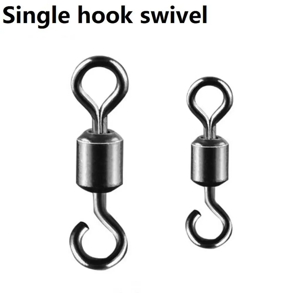 50Pcs Opening 8 Shape Swivel Fishing Connector Quality Stainless Steel Fishing Rolling Swivel Connector Fishing Tackle