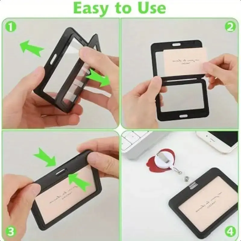 Doppelseitiger transparenter Kartenhalter, geeignet für den transparenten Kartenständer mit ID-Karten-Namensschildern.