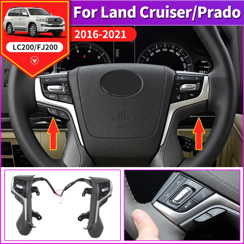 For 2016-2021 Toyota Land Cruiser 200 LC200 Steering Wheel Button Modification Accessories,Buttons,Upgraded Interior Decoration