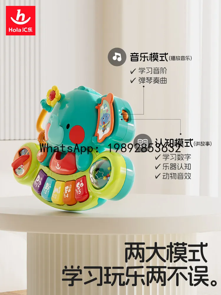 Campana de Mano con Forma de Elefante, Piano de Dedos, Juguete para Bebés, Educación Temprana, Música Educativa, Teclado Electrónico, Juguete para Bebés
