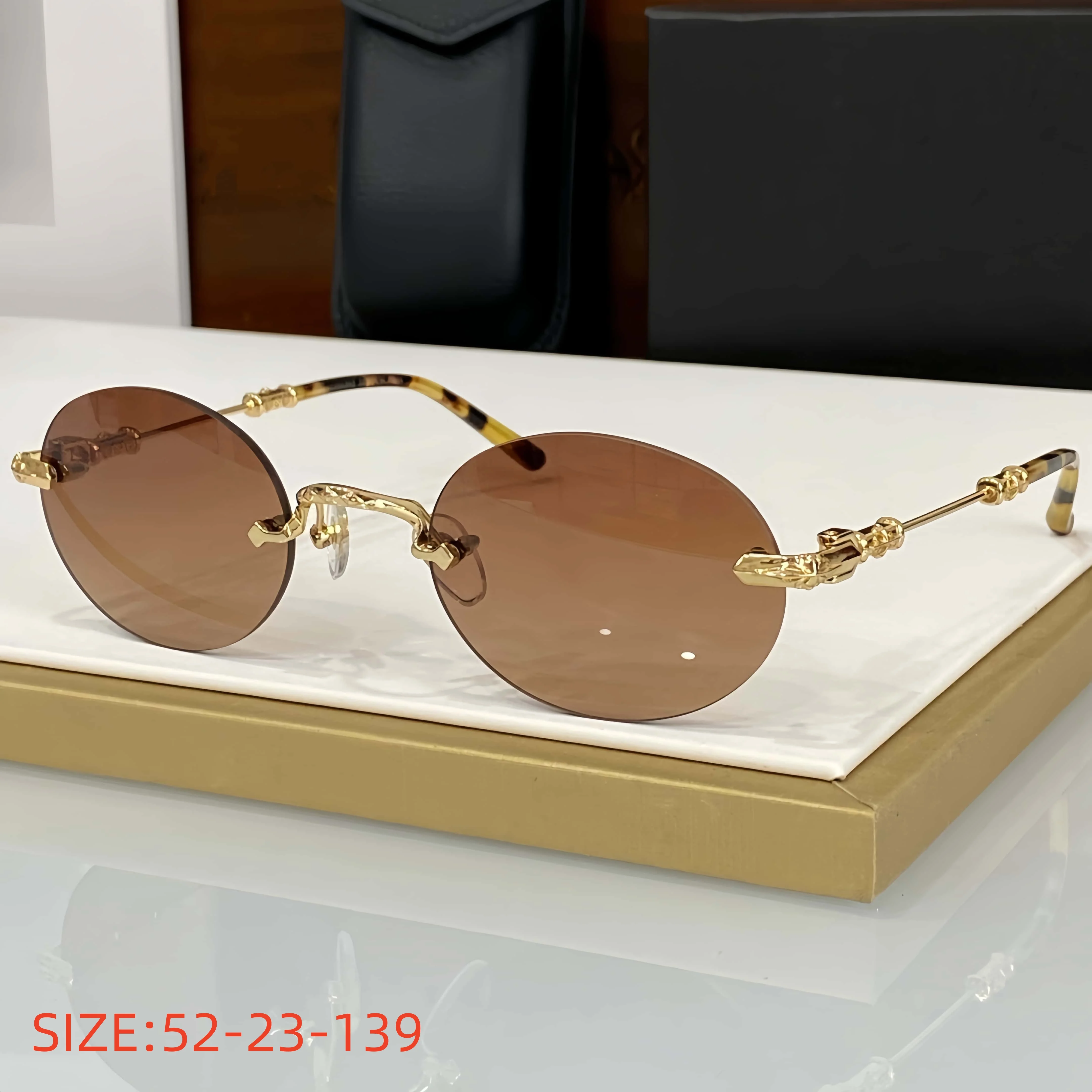 New Fashion Party Men And Women Luxury Brand Retro Frameless Sunglasses Outdoor Driving Beach Travel VU400 Sunscreen Sunglasses