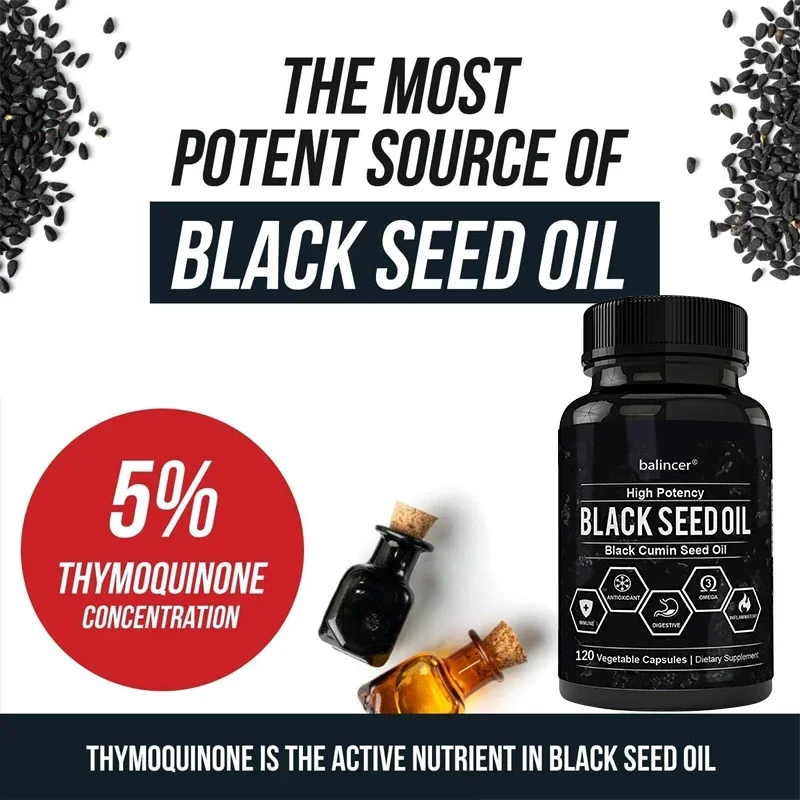 Black Cumin Seed Oil - Supports Immune, Cardiovascular, Hair, Skin, Digestive & Respiratory Health, Promoting Overall Well-being