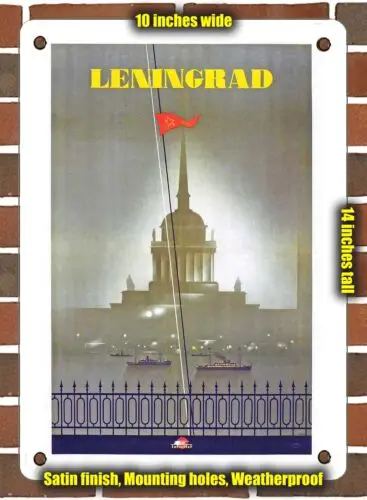 METAL SIGN - 1930 Leningrad Intourist - 10x14 Inches