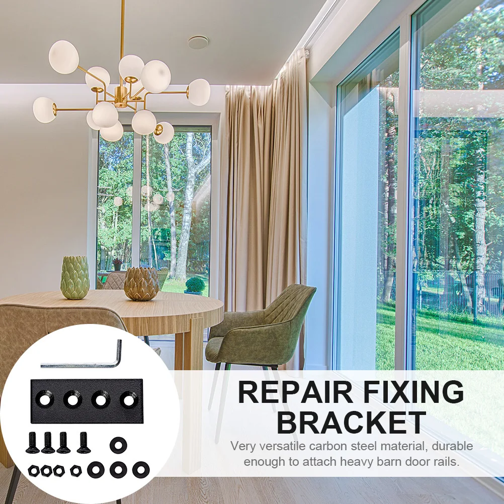 1 مجموعة المسار اتصال لوحات الكربون الصلب الثقيلة شقة إصلاح لوحة لباب الحظيرة سلس الانضمام 4 حفرة هدفين بين قوسين