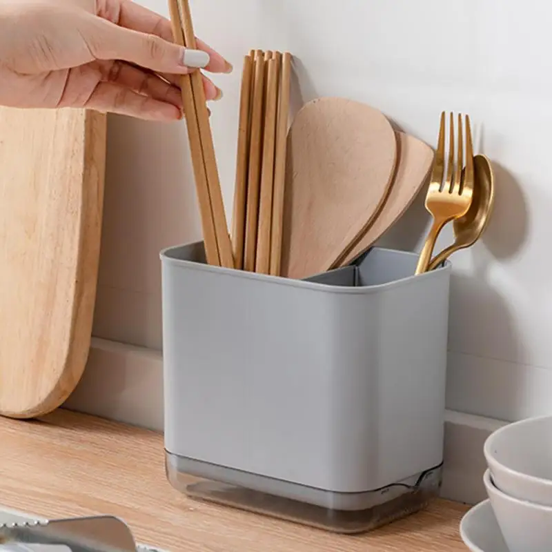 Organization Chopsticks Tube Bucket Drainer Tableware Storage Holder Cutlery Shelf Kitchen Organizer Rack Chopstick Drain Box 선반