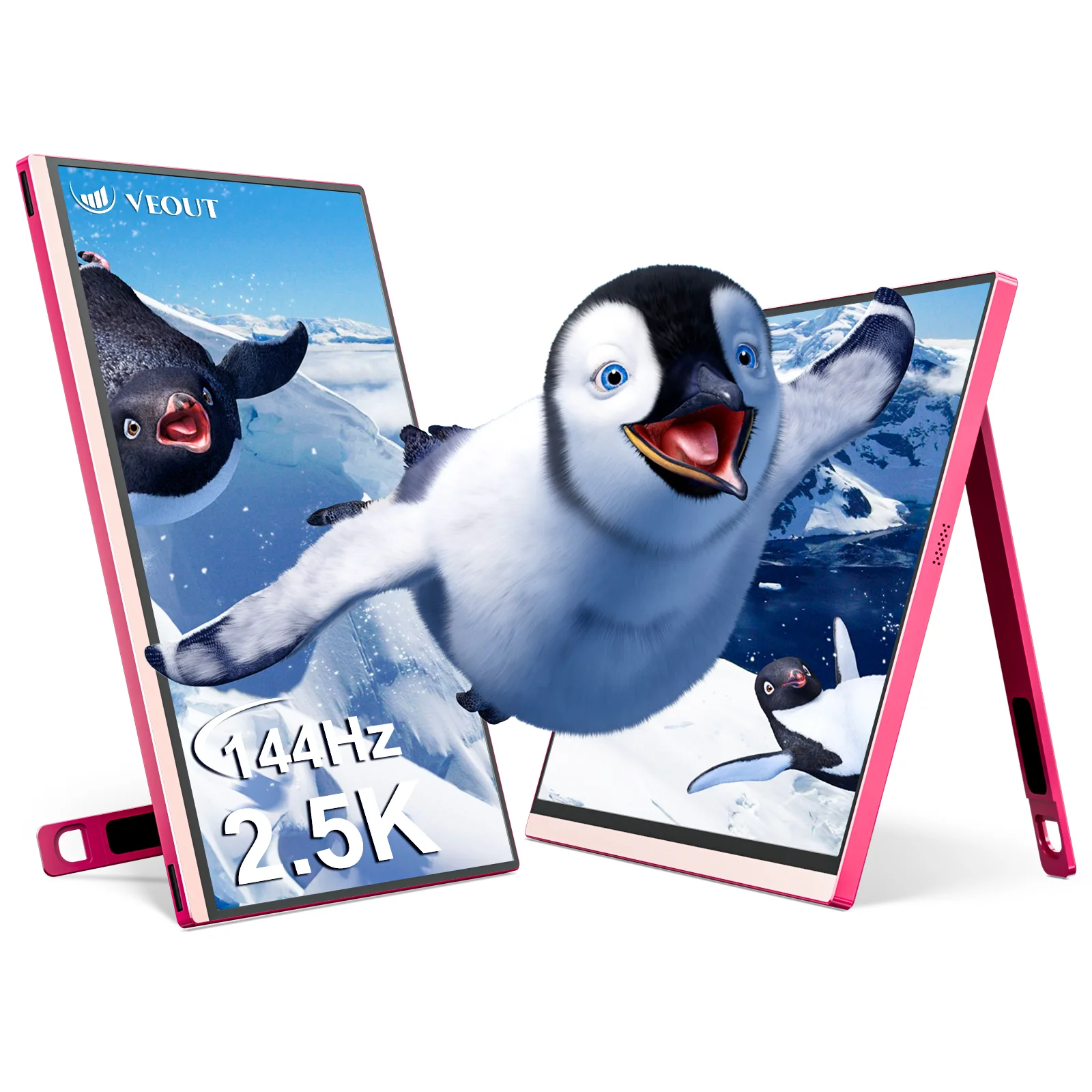 

VEOUT 16 inch 100% sRGB 2.5K 144Hz Portable Gaming Monitor for Laptop Type-C Mini HDMI Compatible with PS5 Steam Deck Switch PC
