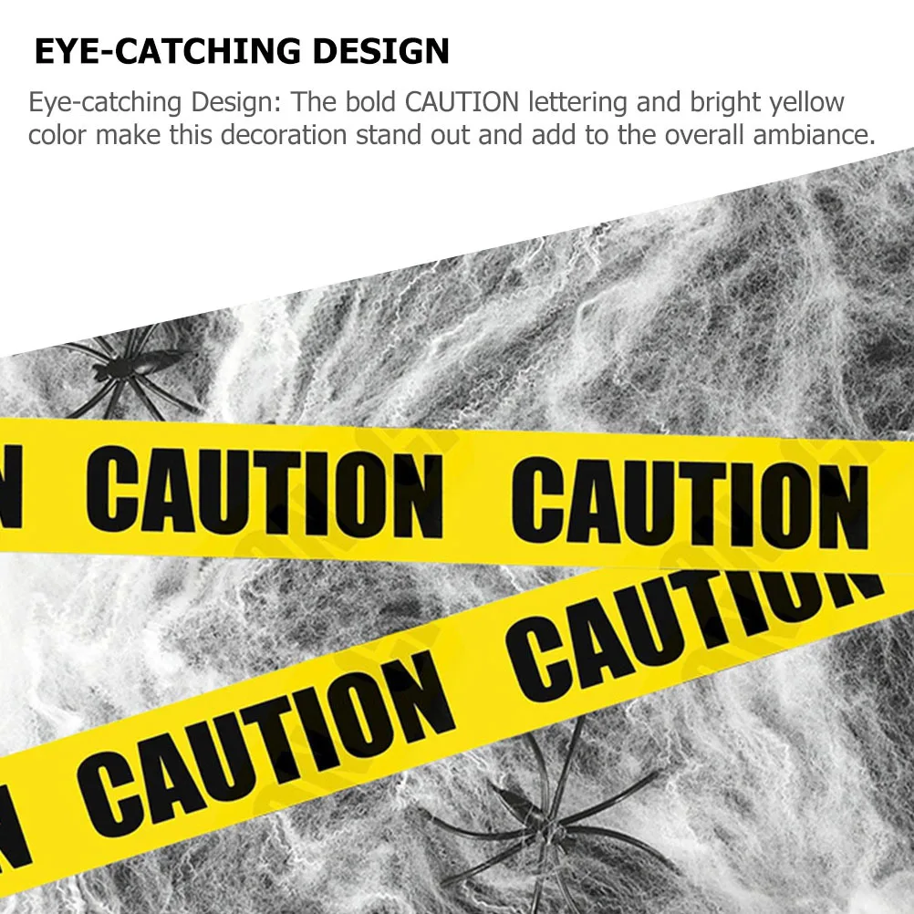 1 Roll Yellow Caution Halloween Warning Line For Party Bar Event Safety Decoration Isolation Tape Halloween Fright Tape