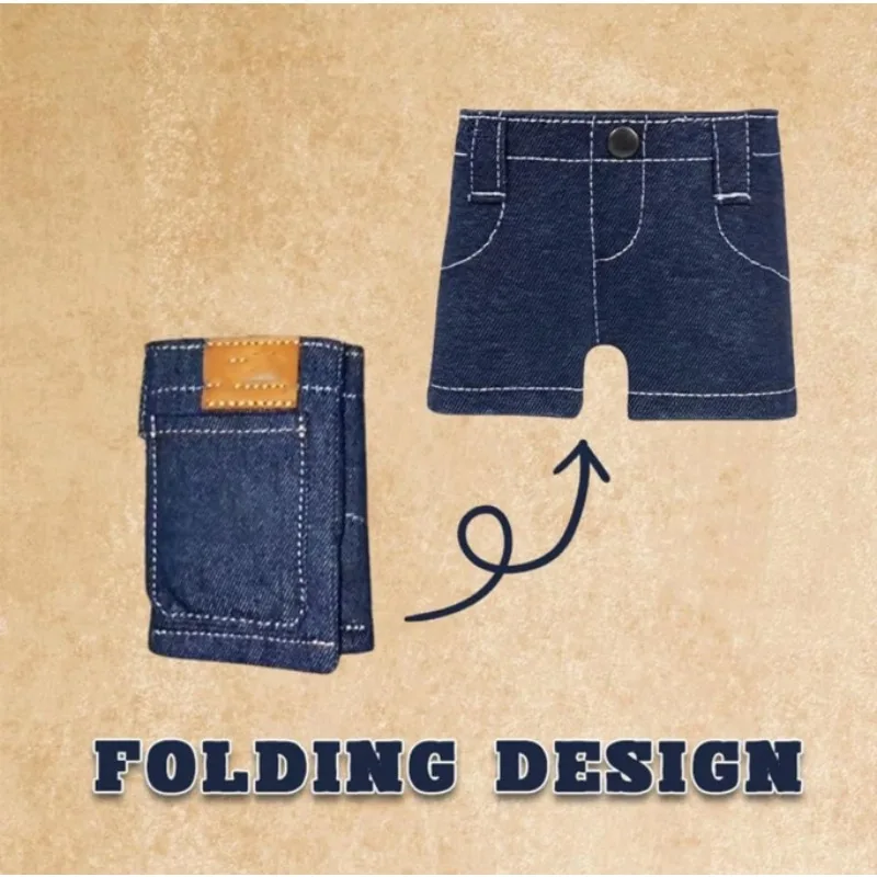 جيب السراويل البسيطة الجينز المحفظة ضئيلة المدمجة Bifold محفظة المحمولة الرجعية السراويل نمط المحفظة لمفاتيح البطاقات أو النقدية #3